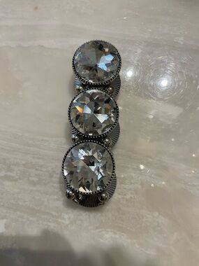 Crystal Stretch Bracelet - Silver and Clear